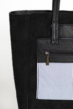 Load image into Gallery viewer, Black Open Top Tote