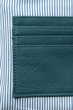 Load image into Gallery viewer, Leather card slots in Hoopla teal leather crossbody bag, Hoopla brand.